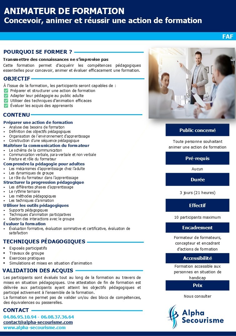 FAF - 2023 Animateur de Formation - FAF