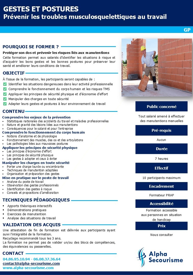 GP - 2023 Gestes et Postures - Alpha Secourisme